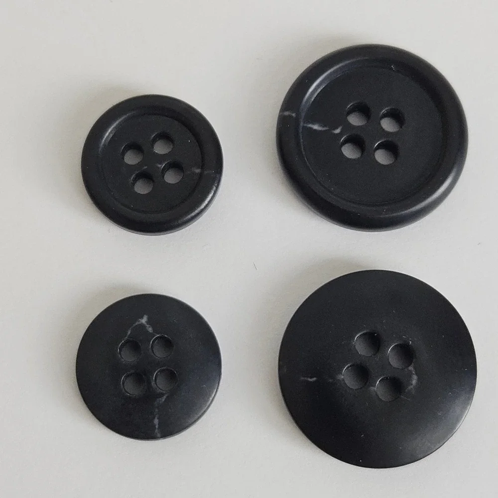 Stafford Performance Black Replacement Buttons Set of 14 For Suit Blazer & Pants